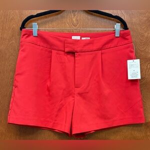 A NEW DAY red pleated shorts dressy or casual with stretch 3 3/4 inseam size 10
